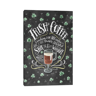 «Irish Coffee Recipe» par Lily & Val - Giclée sur toile tendue avec châssis