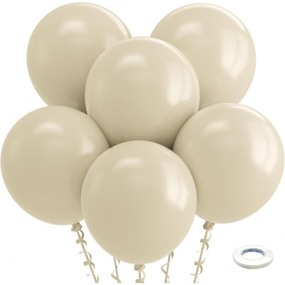 White Sand Balloons 18 Inch - 30 Pack Large Thick Sand White Balloons Big Round Cream Latex Balloons For Birthday Wedding Bridal Shower Gender Reveal Party Decoration
