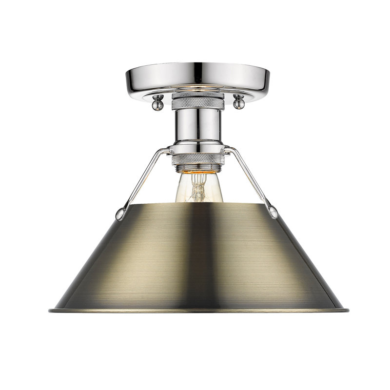 Weatherford Flush Mount, Aged Brass, Chrome