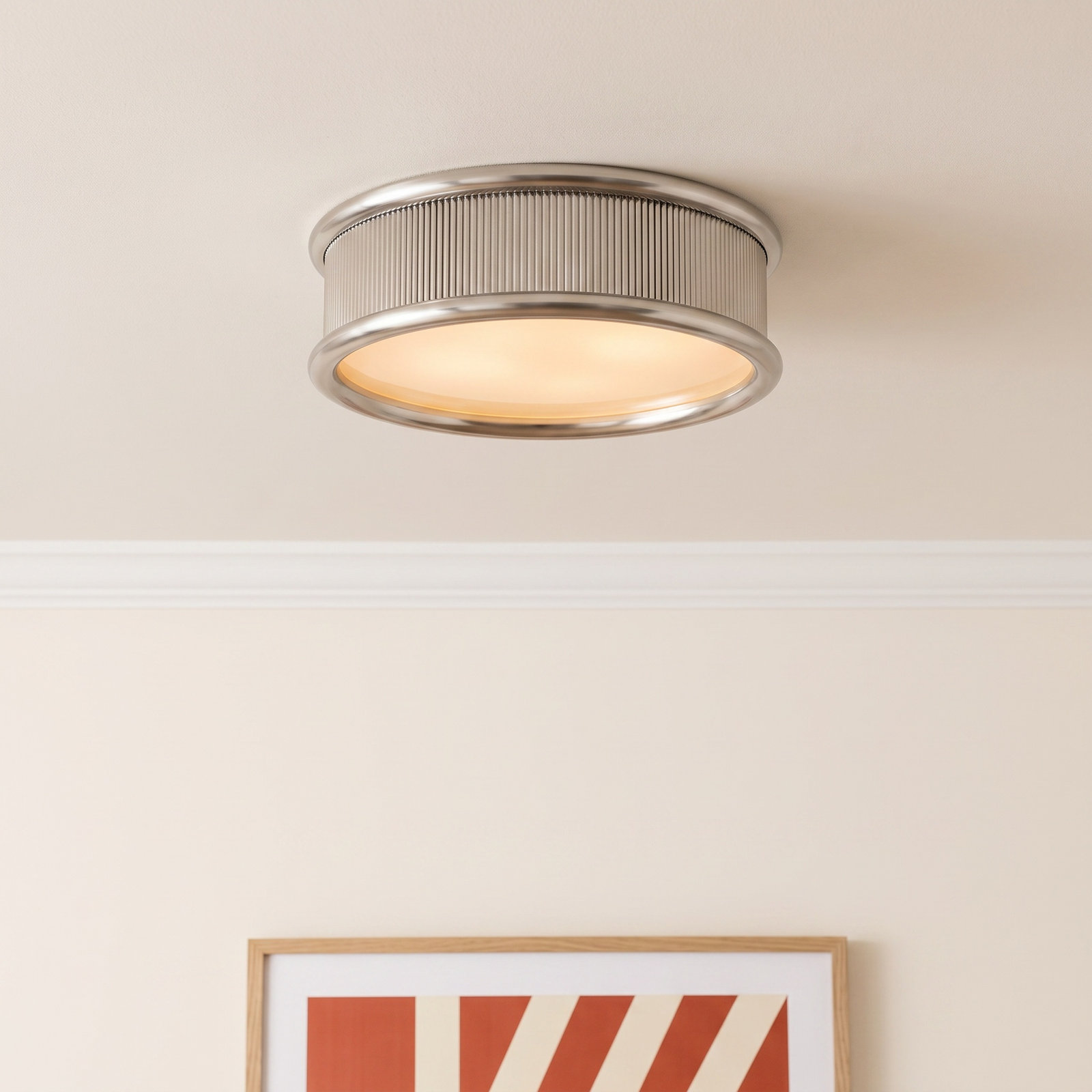 Rigsby 5-Light Flush Mount, Polished Nickel, 6" H x 18" W x 18" D