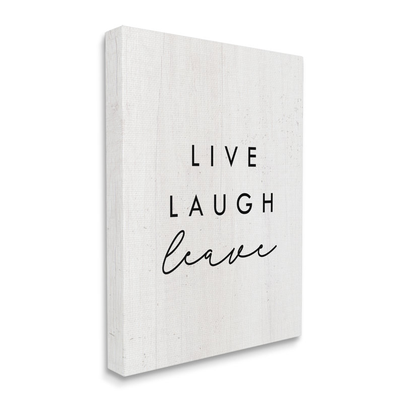 Art mural sur toile Live Live Laugh Leaves par Lil 'Rue, H 48 po x l 36 po x P 1,5 po