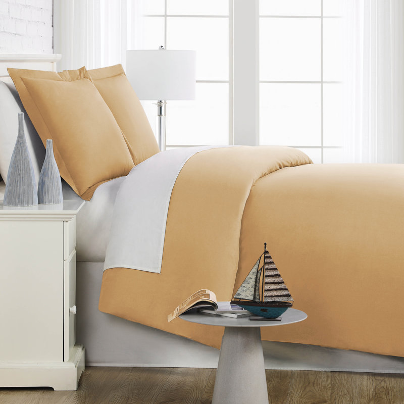 Southshore Fine Linens Southshore Basics Duvet Cover Set in Warm Sand, Double-Brushed Microfiber Bedding with Hidden Zipper Closure and Corner Ties, 1 Pillow Sham, Twin/Twin XL