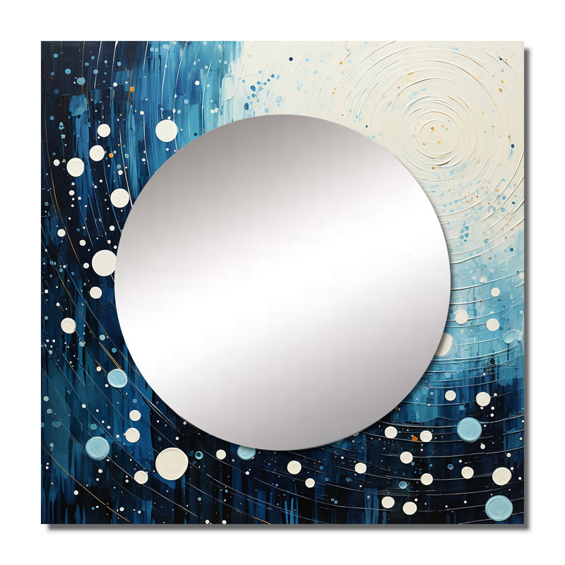 Mildren - Miroir carré abstrait à collage mural pour chambre à coucher, 29 po x 29 po