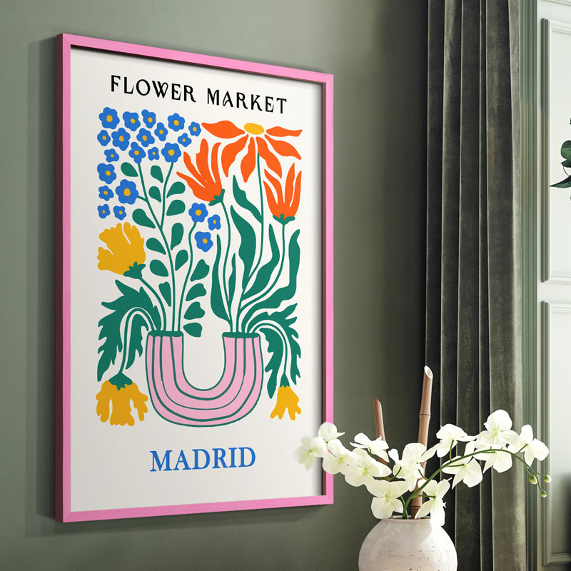 Matisse X Framed Print - Solid Wood, Pink, 10" H x 8" W