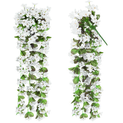Paquet de 2 fleurs artificielles de lierre artificielles pour suspendre des décorations de jardin