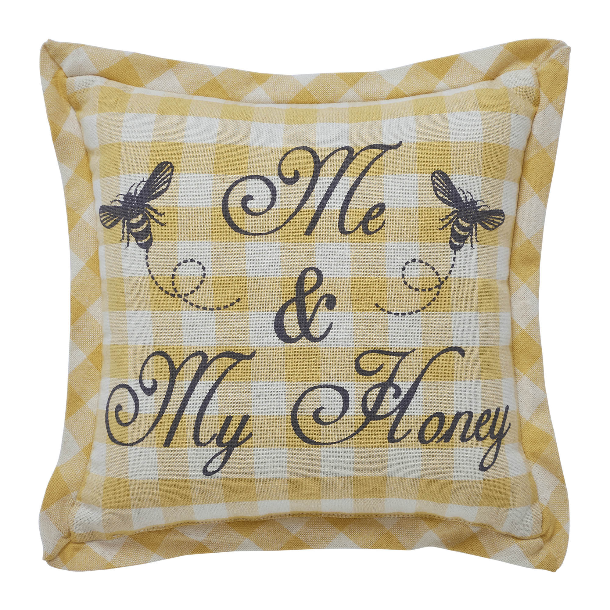 VHC Brands Buzzy Bees Überwurf – 152x157 Cm, Baumwolle, Vintage-Gelb Mit Bienen-Muster, Gewebt Für Wohnzimmer & Schlafzimmer