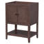 Élégante base de meuble-lavabo en bois massif 24 po - Finition brun moderne