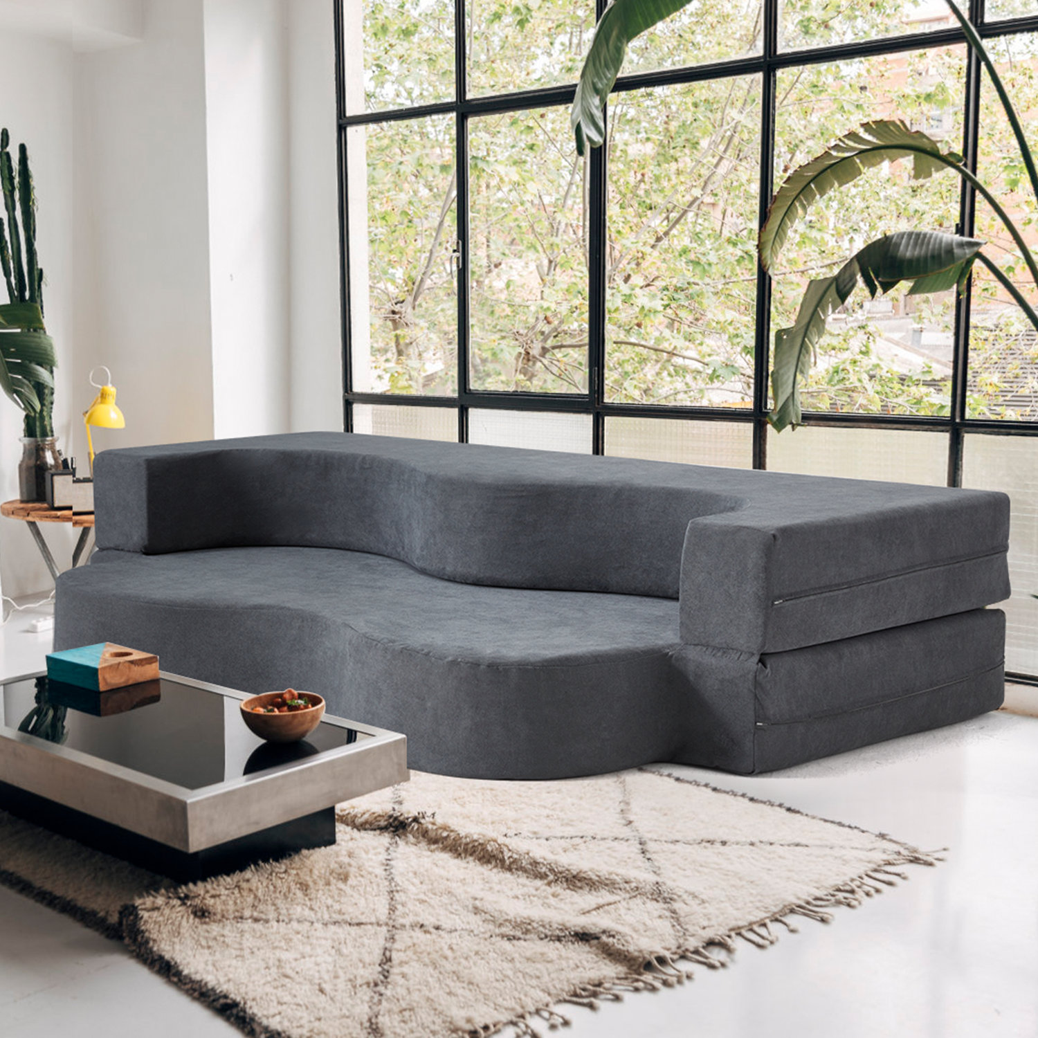 EROMMY Folding Sofa Bed, Floor Sofa Couch, Convertible Sofa Bed With High  Density Foam, Foldable Floor Couch Bed For Living Room, Guest Room, Bedroom 