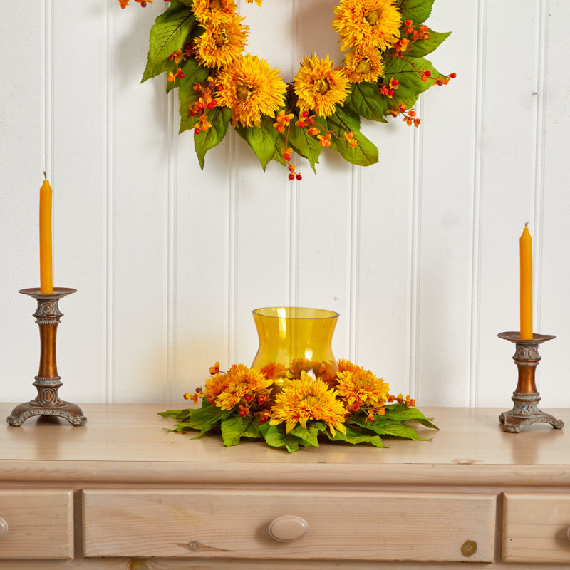 Candélabre de tournesol en vase Martineau