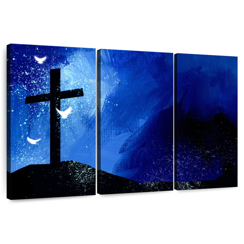 Adella Cross In The Blue Night, 28" H x 45" W