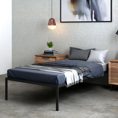 Norwich Modern Bed Frame with 4 Metal Legs - Magnificent Bed in Powder Coating Black Colour
