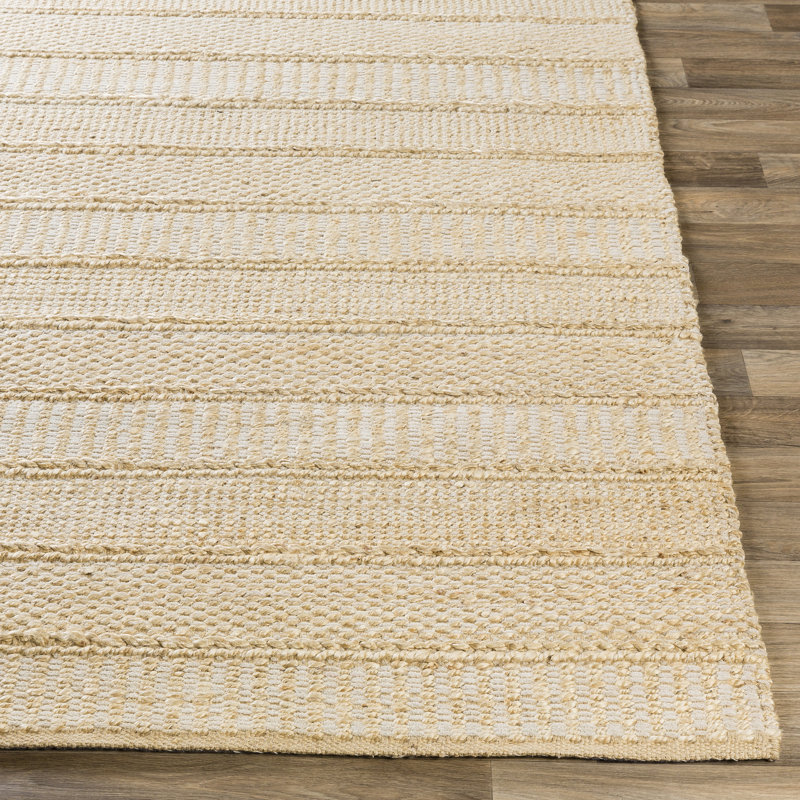 Handwoven Flatweave Cream Area Rug, Rectangle 2' x 3'