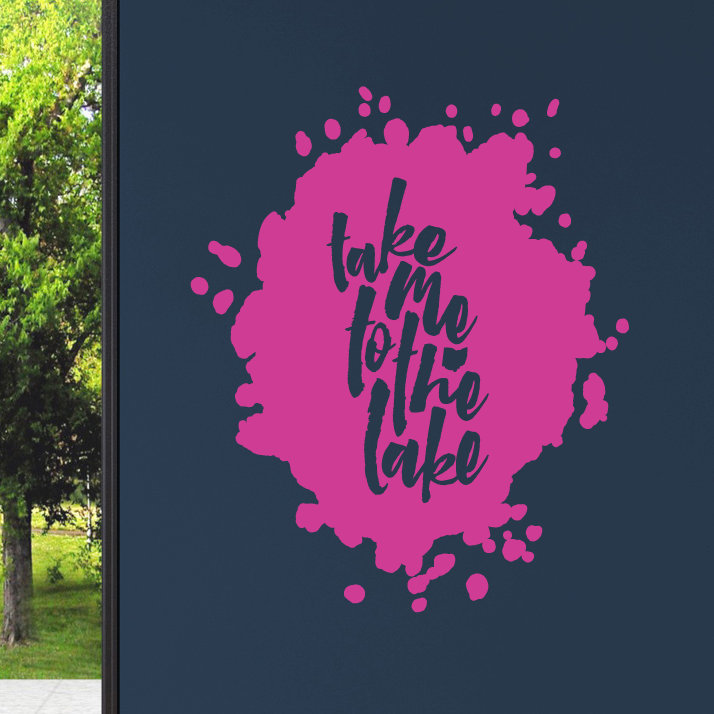 Décalcomanie murale me emmener au lake, Rose vif