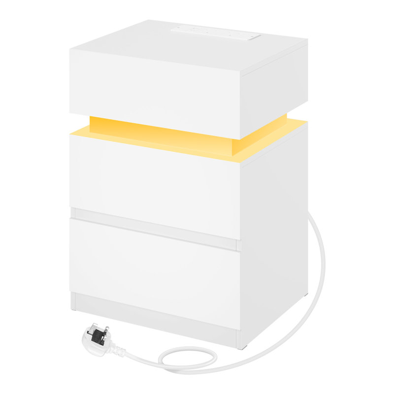 40cm W Bedside Table, White