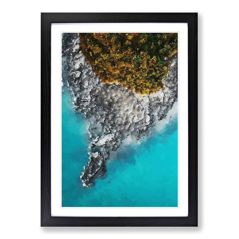 Pulau Rebak Kechil in Langkawi - Picture Frame Graphic Art Print, 50cm H x 35cm W x 2cm D, Black
