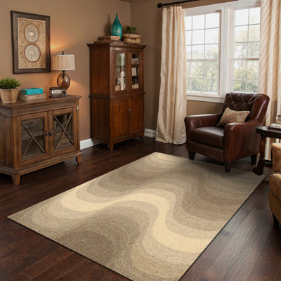 (5' x 7' ft) Hand Tufted Wool Carpet with Latex Back, Anti-Skid Carpet