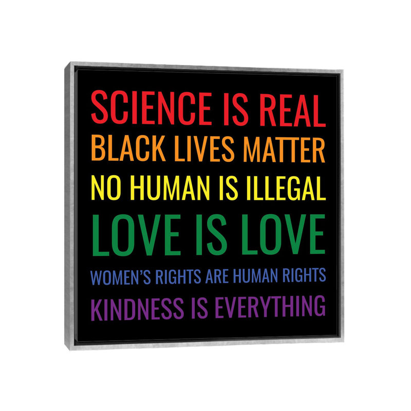 «Kindness is Everything I» par 5by5collective - Art textuel, Pas de tapis, H 18 po x l 18 po x 1,5 po
