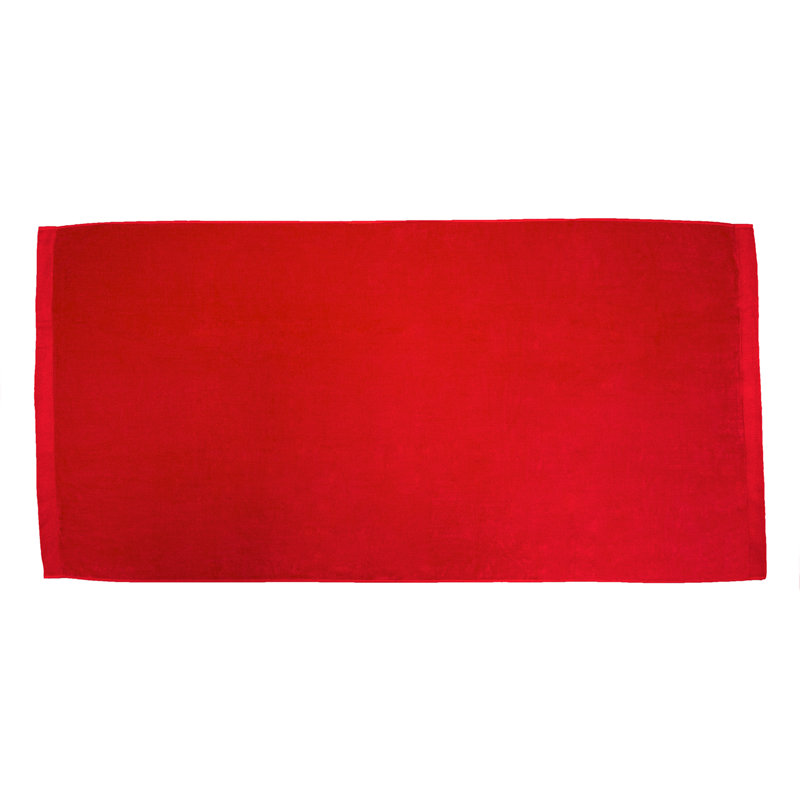 Serviette de plage en velours 100% coton Monthamre, Rouge