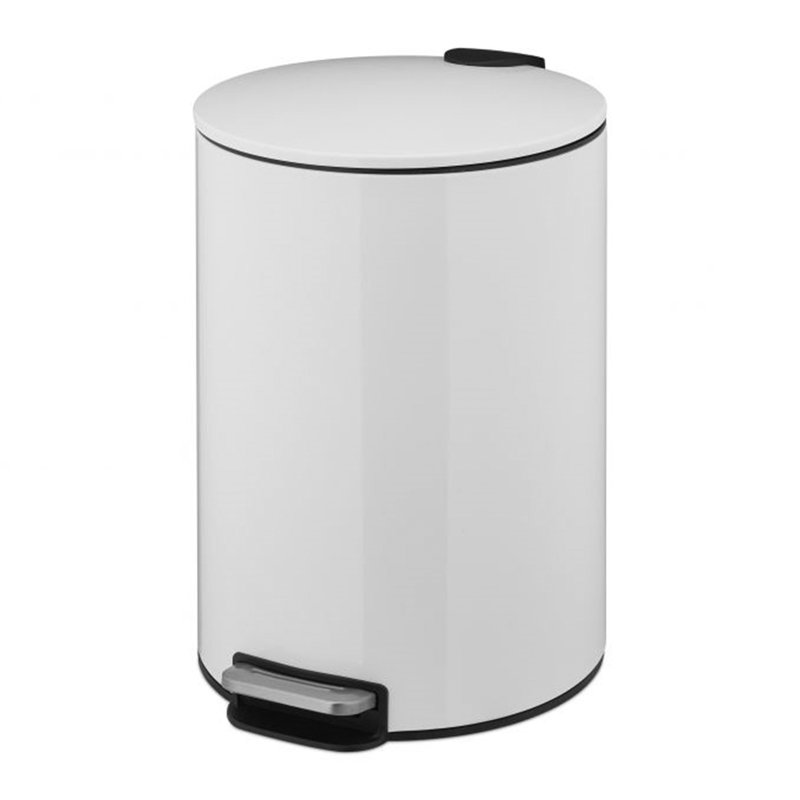 Japaul Metal Step On Rubbish Bin - 12L, White