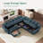 U-Shaped Corduroy Modular Sectional with Storage -1555775009-1555775008