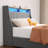 Bed Frame With LED, 4 Under-Bed Portable Storage Drawers, Wings Headboard Design-6159408-6159415