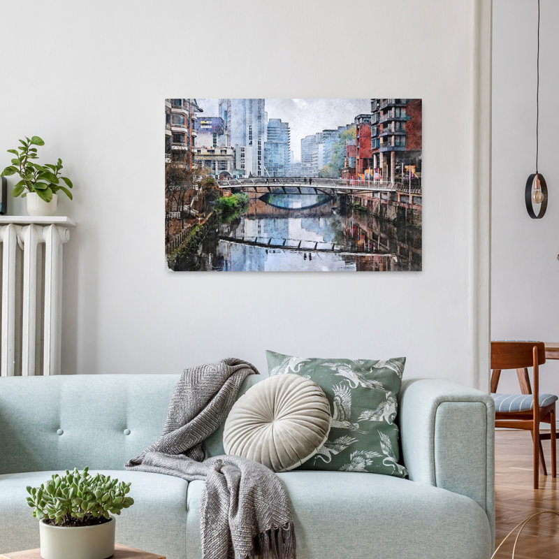 Art urbain urbain, architecture urbaine contemporaine, H 24 po x l 36 po