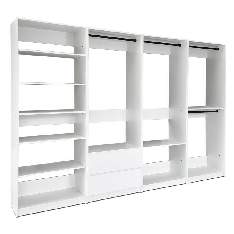 Prosper White Freestanding Walk In Wood Closet System