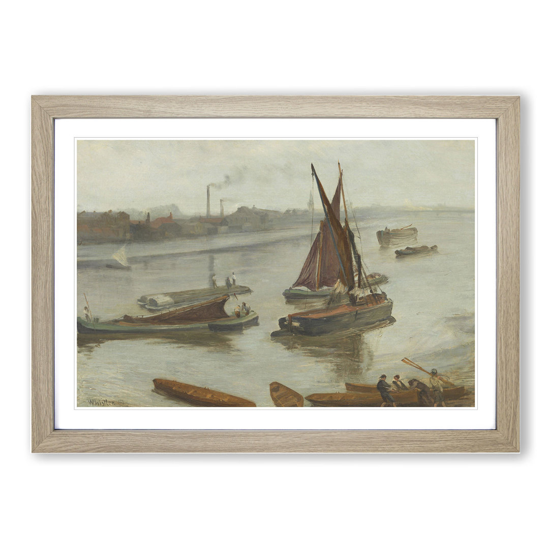 Old Battersea Reach by James Mcneill Whistler - Framed Print