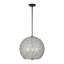 Luminaire suspendu sphère simple à 3 lumières avec accents de cristal Ludie-1338000897