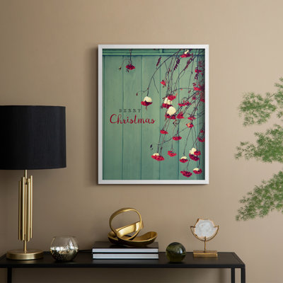 Berry Christmas, reproduction encadrée - bois massif