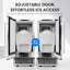 Machine à glaçons en acier inoxydable 14,96 po Production quotidienne de glace, 30 lb Bac de rangement, cube de glace pleine grandeur