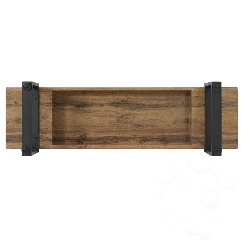 Banc en bois avec pieds en métal, Naturel