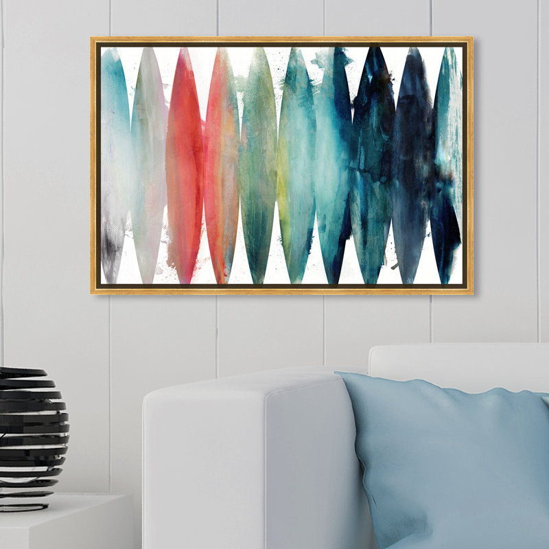 «Abstract Paradise Found», reproduction d'art sur toile, Encadrement doré, H 20 po x l 30 po x 1,5 po