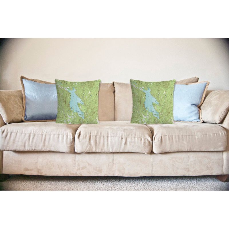 Nautical Map Outdoor Reversible Throw Pillow