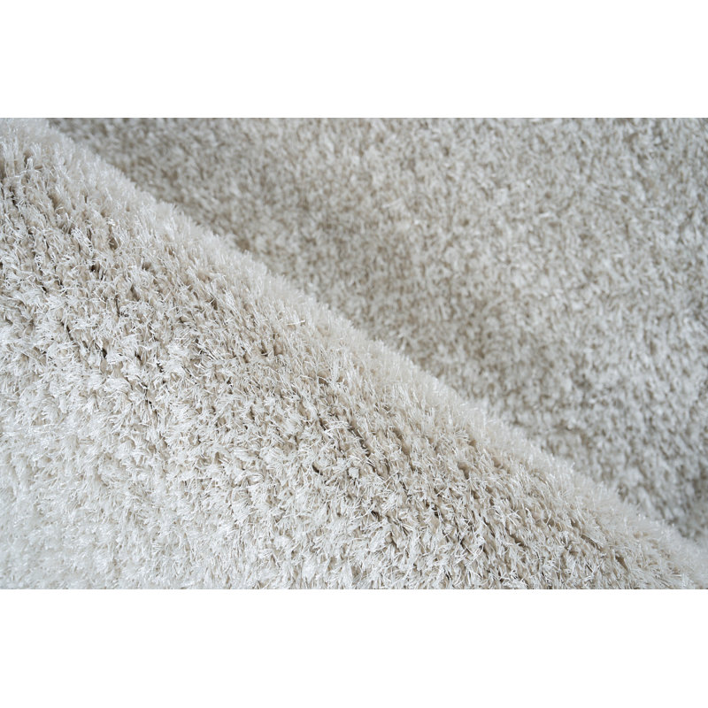 Luxe Shag Area Rug in Taupe, Rectangle 4' x 6', Light Beige