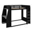 Lit superposé de jeu avec bureau, tablettes de rangement, ports USB et lumières DEL-130833404