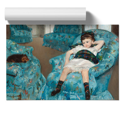 Little Girl In A Blue Armchair by Mary Cassatt - No Frame Painting