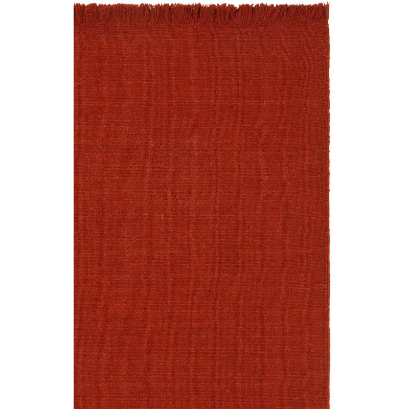 Lauren Ralph Lauren Hand Loomed Wool/Cotton Solid Color Rug in Rust, Rectangle 4' x 6'