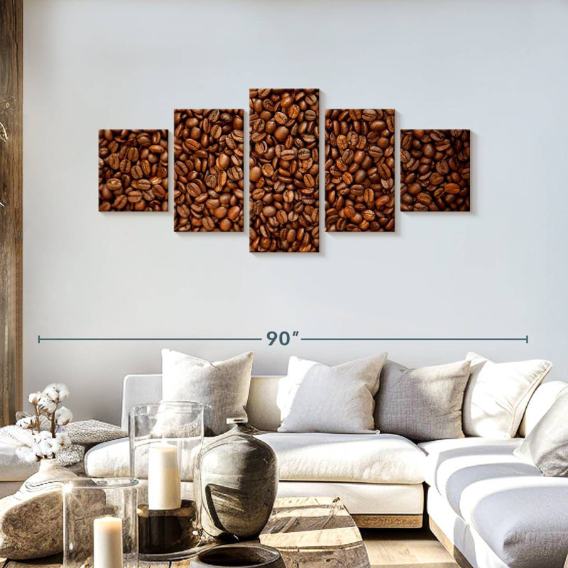 Dark Coffee Beans, 30" H x 68" W