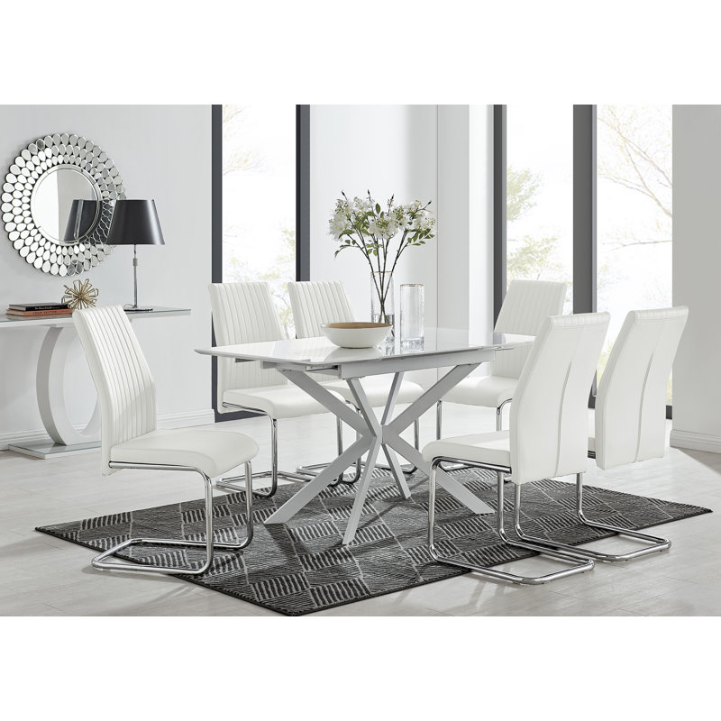 Drop Leaf Dining Set, 76cm H x 100cm L x 80cm W, Grey