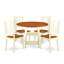 Ensemble de table de salle à manger 5 pièces moderne comprenant une table ronde en bois avec Dropleaf et tablettes et 4 chaises de salle à manger, babeurre et cerise-1422272538-1410750823-1410750822