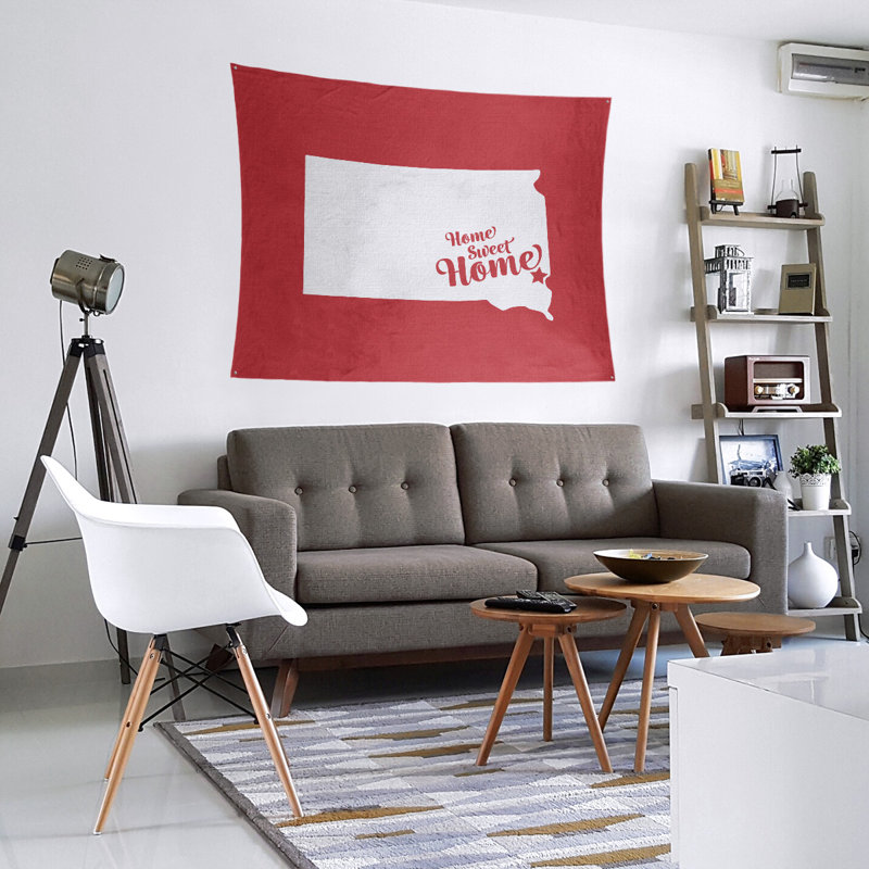 Tapisserie Home Sweet Sioux, H 27,5 po x l 37,5 po, Rouge