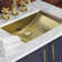 Nantucket Sinks Brightwork Home 15'' Polished Brass Metal Rectangular Bathroom Sink with Overflow