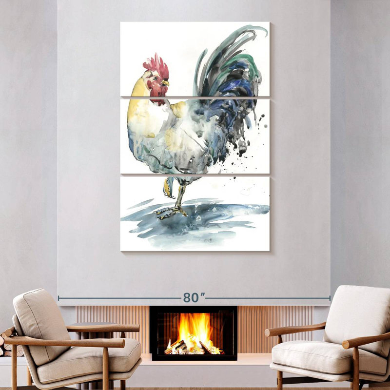 Brampt Rooster Splash I, 74" H x 48" W