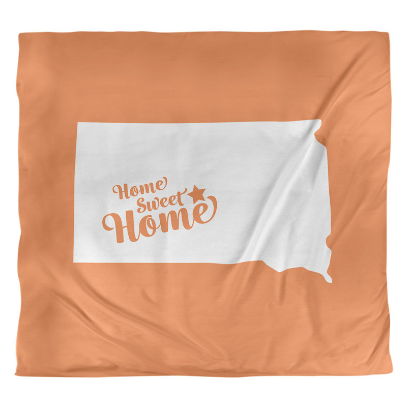 Housse de couette réversible simple Home Sweet Pierre, Housse de couette pour très grand lit, Orange, Polyester brossé