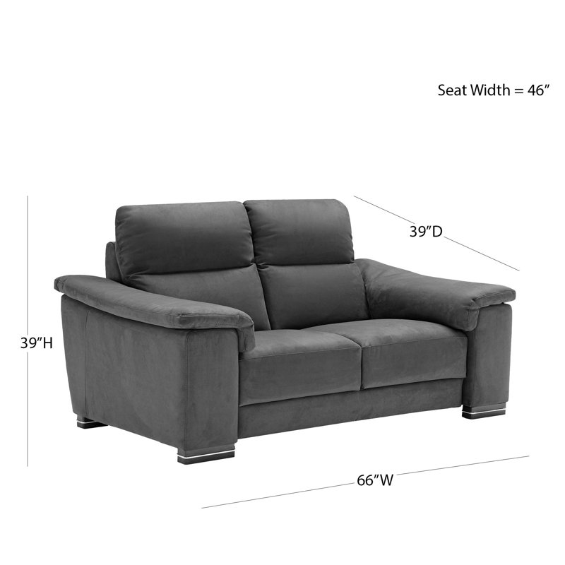 Causeuse en microfibre bleu foncé Caley