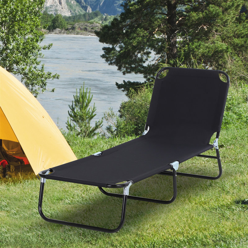 Chaises longues pliantes pour piscine, Noir
