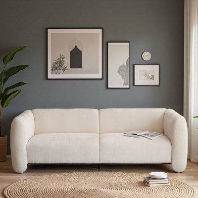 83" 3-Seater Boucle Sofa,Wave Design, Living Rooms