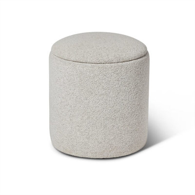 Kellswater 41cm Wide Round Solid Colour Standard Ottoman with Storage