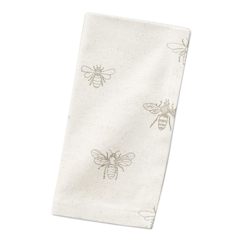 Alvelo Cotton No Pattern Rectangle Napkin, Gray/White